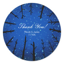 Árvores No Céu Noturno Adesivos Rústicos de Casame