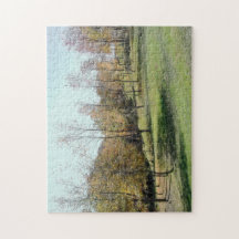 Árvores no quebra-cabeça de serra de vaivém de