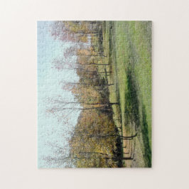 Árvores no quebra-cabeça de serra de vaivém de