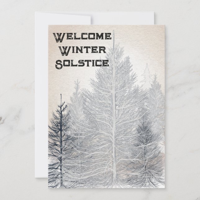 Árvores nuas de Convite de festas de Solstício de  (Frente)