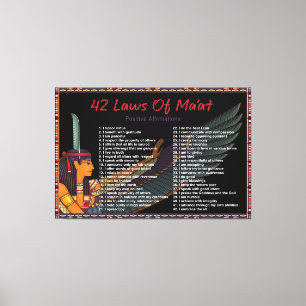 As 42 Leis De Maat - Confissões Negativas Canvas