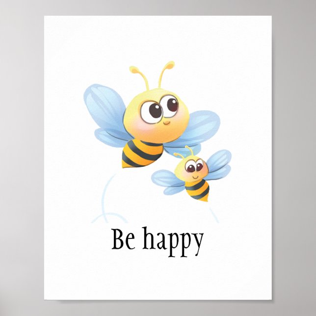 As abelhas bonitas são poster de parede feliz para (Frente)