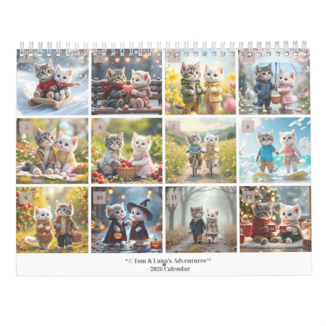 As Aventuras de Tom & Luna™ – Calendário das Tempo (Verso)