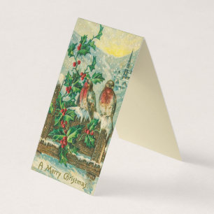 As aves e a Holly Berries merecem um cartão de Nat