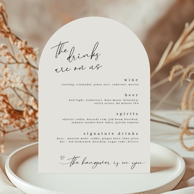 As bebidas estão no Cartão de Menu das Bebidas Min (Criador carregado)