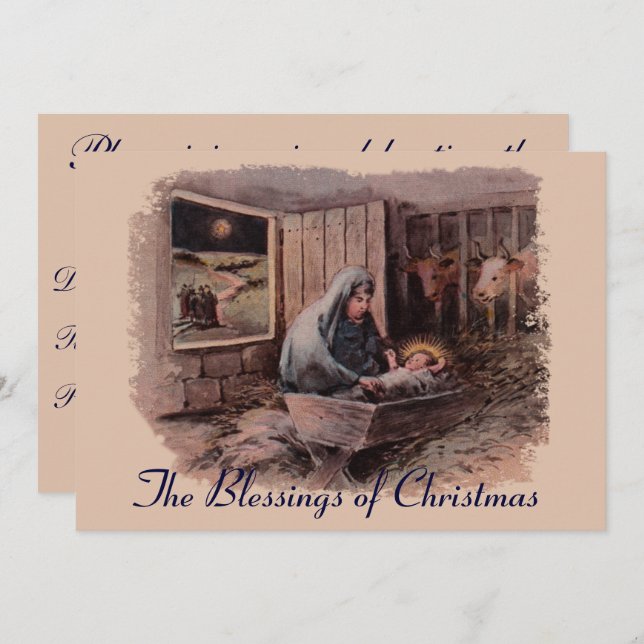 As Bênçãos do Convite de festas de Natal (Frente/Verso)