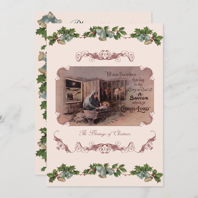 As Bênçãos do Convite de festas de Natal (Frente/Verso)