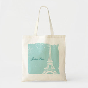 As bolsas de canvas azuis da torre Eiffel