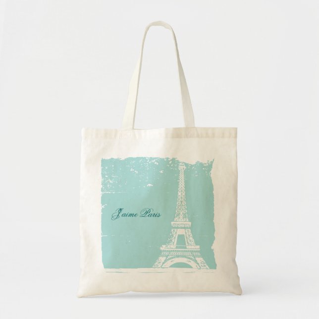 As bolsas de canvas azuis da torre Eiffel (Frente)