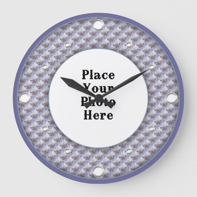 As Borboletas Enquadram Seu Relógio De Parede Foto (Frente)