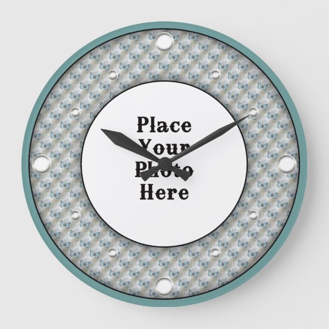 As Borboletas Enquadram Seu Relógio De Parede Foto (Frente)