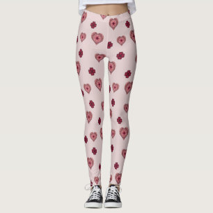 As camadas das leggings do coração