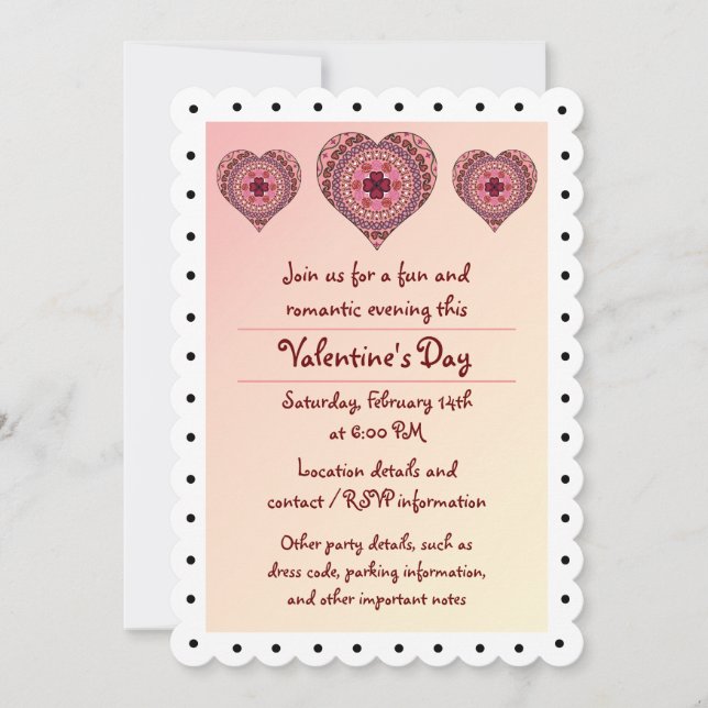 As camadas do Convite de festas do coração (Frente)