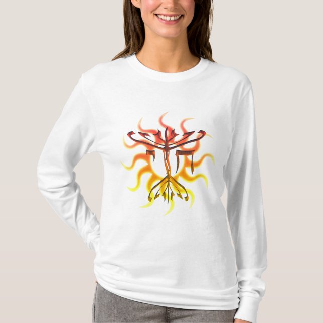 As camisas das mulheres de Chai Menorah Sun (Frente)