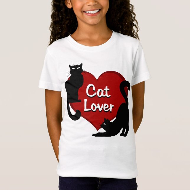 As camisas do miúdo do amante do gato do t-shirt (Frente)