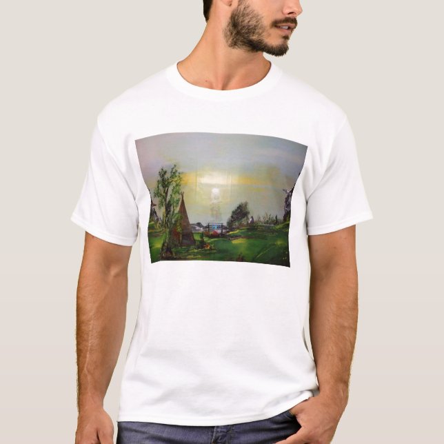 As camisas dos homens da caminhada da ilha da arte (Frente)
