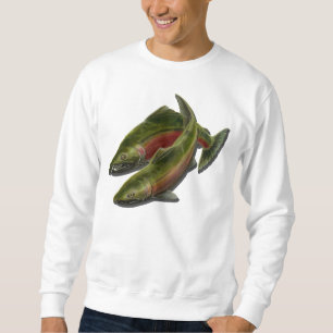 As camisas dos homens dos salmões de Coho das