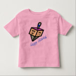 As camisas dos miúdos Chappy de Chanukah<br><div class="desc">Dreidel com "o Chanukah Chappy" dentro giz-como letras azuis.</div>