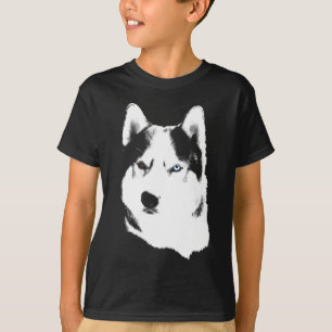 As camisetas do miúdo da arte do cão de trenó d