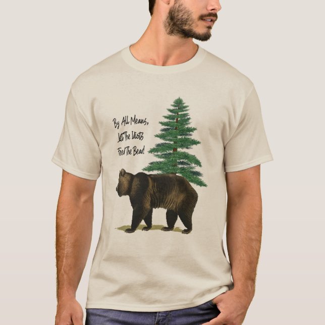 As camisetas engraçadas dos homens do urso de urso (Frente)