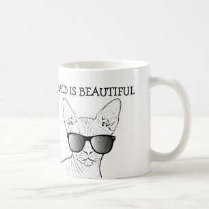 As canecas de café de SPHYNX, calvas são bonitas
