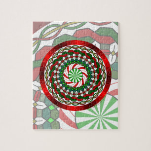 As cores do quebra-cabeça do Natal