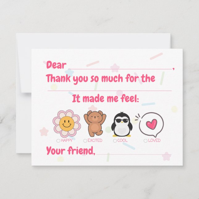 As Crianças Enchem O Cartões de agradecimentos (Frente)