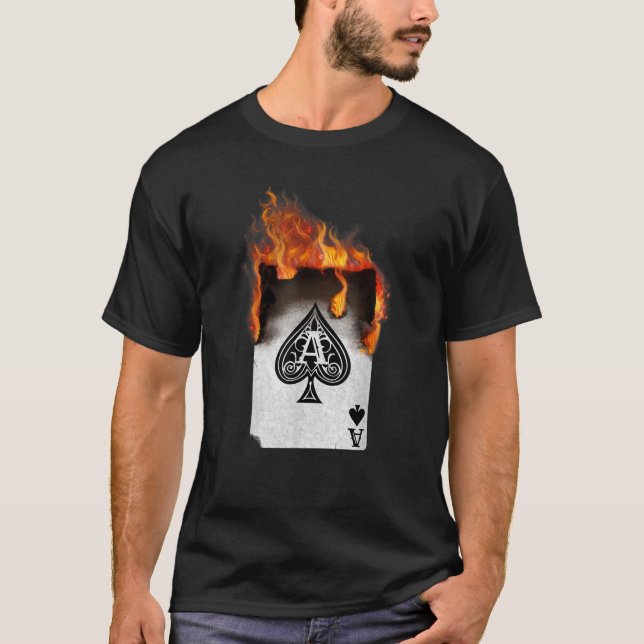 Ás de Camisa de Espada Engraçada Camisa de Poker (Frente)