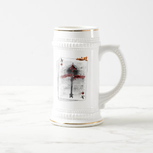 ás de caneca de cerveja de espadas