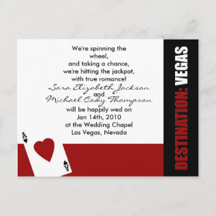 Ás do convite do casamento de Vegas do destino dos