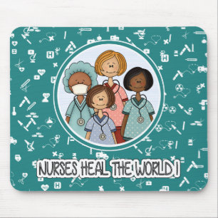 As enfermeiras curam o mundo. Presente Mousepad