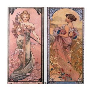 As estações (Primavera, Verão) Alphonse Mucha