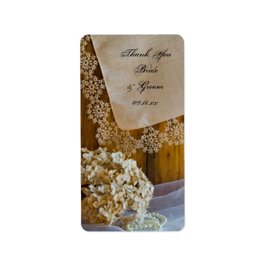 As flores do laço do país que Wedding o obrigado Etiqueta De Endereço