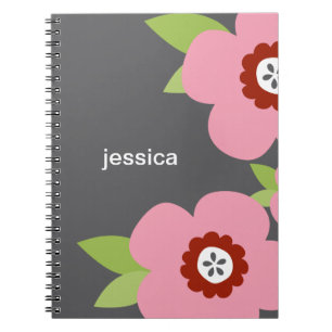 As flores modernas personalizaram o caderno