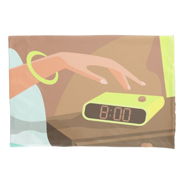 As garotas apertam o botão de snooze do despertado (Frente)