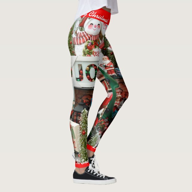 As Leggings De Natal Personalizam Deixem-Na Neve!  (Direita)