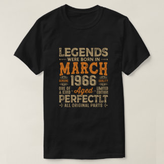 As lendas eram Nasceres em março de 1966, camiseta