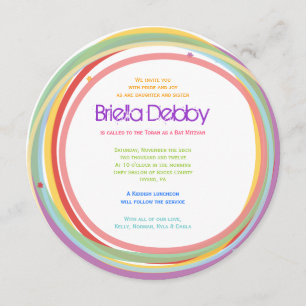 As linhas simples convite de Mitzvah do bar do