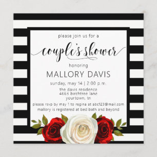 As listras brancas do preto do convite do chá dos