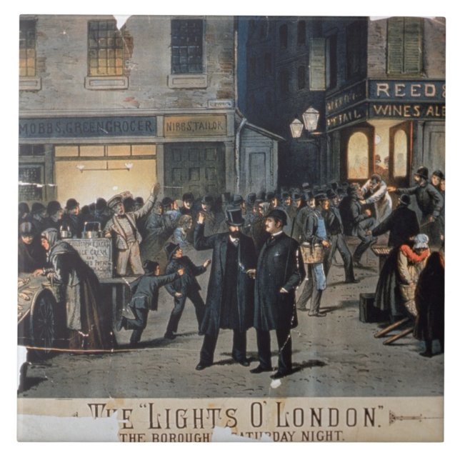 "As luzes O" London (litho da cor) (Frente)
