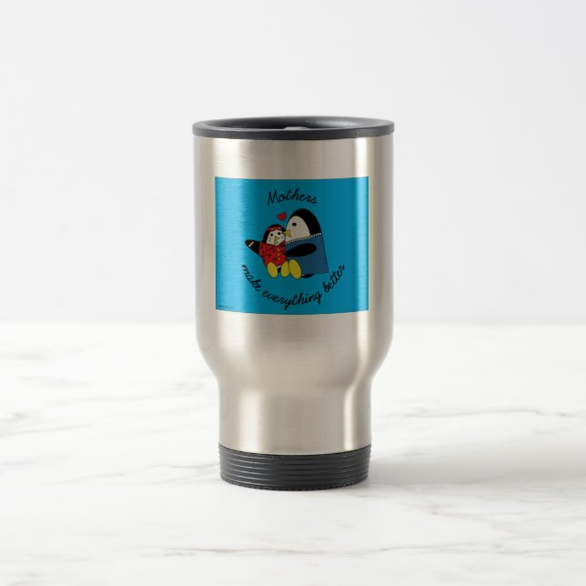 As mães fazem tudo melhor Caneca de viagem (Centro)