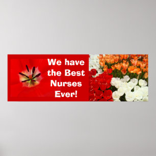 As melhores flores da tulipa da bandeira do poster