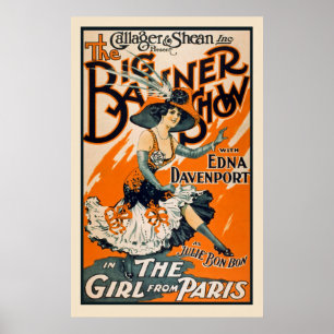 As meninas do poster vintage de Paris