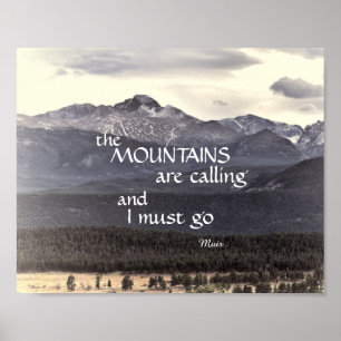 as montanhas estão chamando a citação de poster Mu