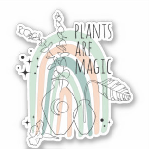 AS PLANTAS SÃO MÁGICAS adesivo inspirador