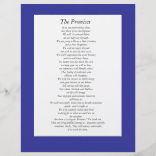 As promessas AA (folha de papel).