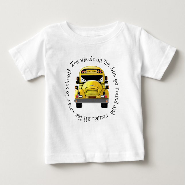 As rodas do auto escolar vão em volta da camisa (Frente)