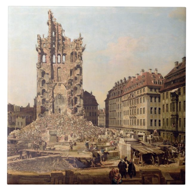 As ruínas do Kreuzkirche velho, Dresden (Frente)