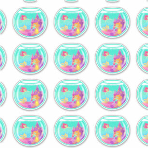 As sereias de Chibi (folha) contornam etiquetas