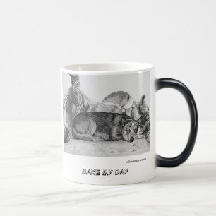 As séries azuis da caneca de Heeler "fazem meu dia